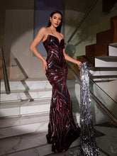 Carys Strapless Leaf Sequin Maxi Dress